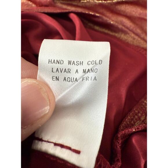 NEW Ellison Size S Shimmer Stretch V Neck Mini Tunic Dress Maroon Short Sleeve - Picture 8 of 9